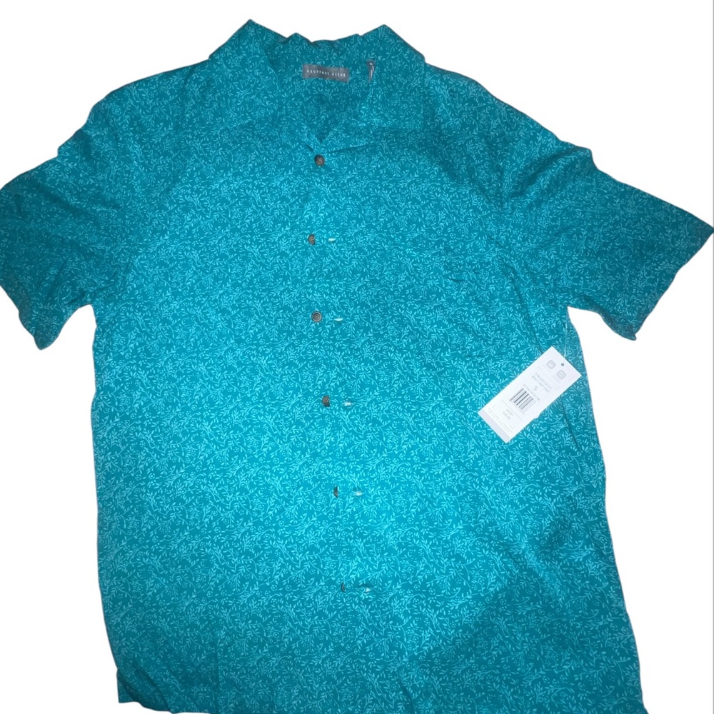 Geoffrey Beene Green Floral Casual Shirt - Picture 2 of 3